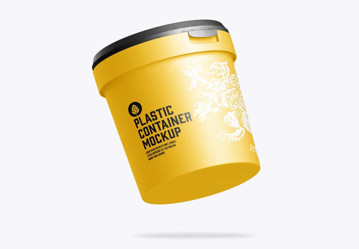 Plastik bo'yoq chelak maketi | Plastic paint bucket mockup 1