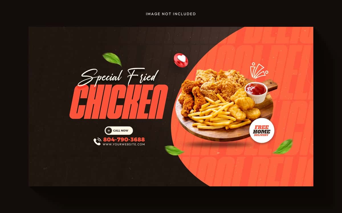 Oziq-ovqat menyusi restorani veb-banner qopqog'i shablonining dizayni | Food menu restaurant web banner cover template design 1