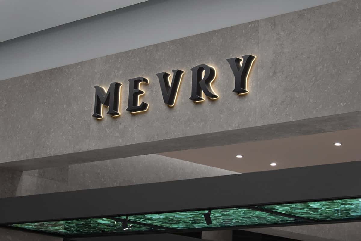 Logotipli hashamatli 3D do'kon belgisi | Logo mockup luxury 3d store sign 1