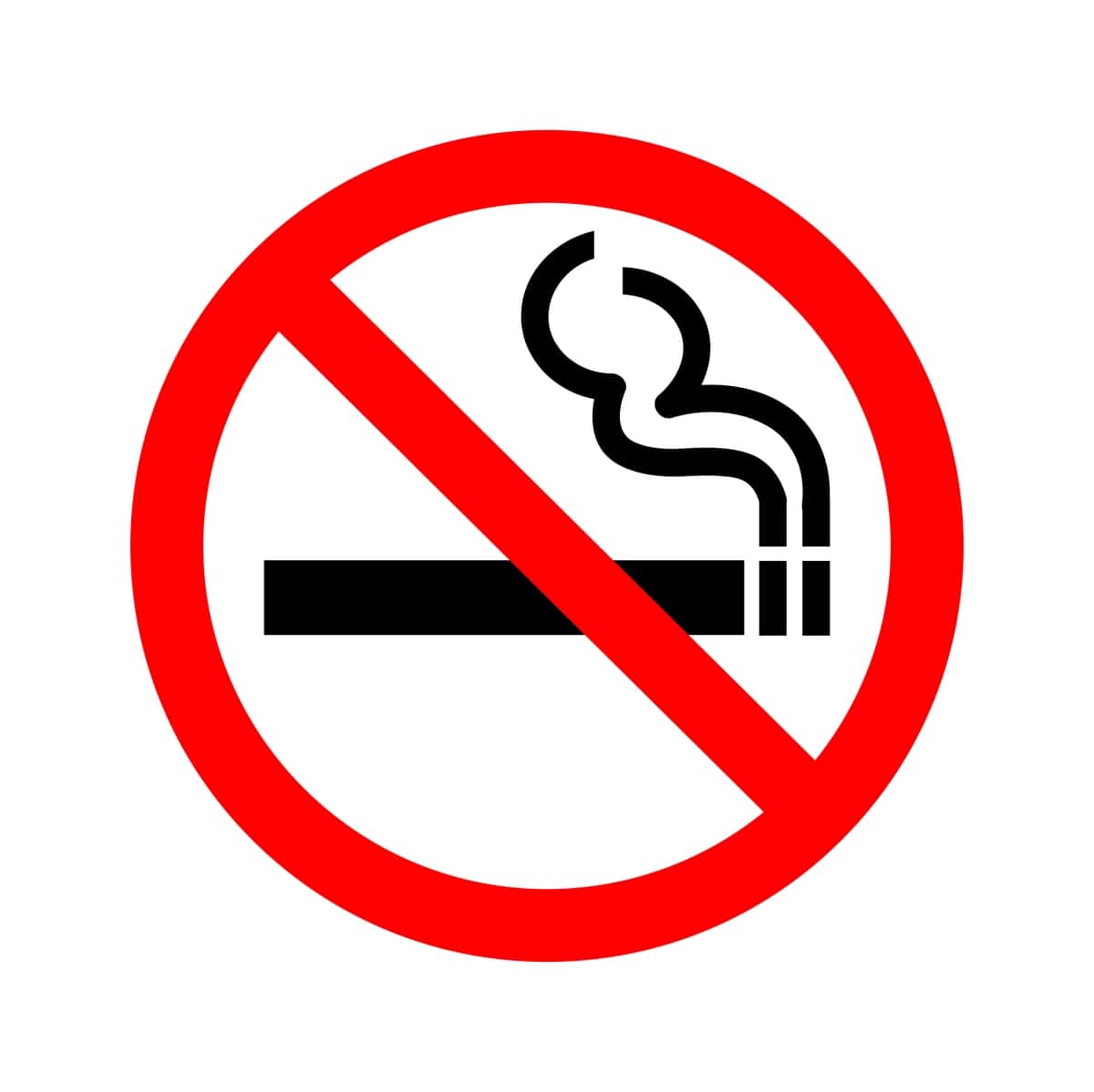 Chekish taqiqlangan belgi belgisi restoran xonasi jamoat joylarida sigaret ajratilgan | No smoking icon symbol restaurant room public places isolated cigarette 1