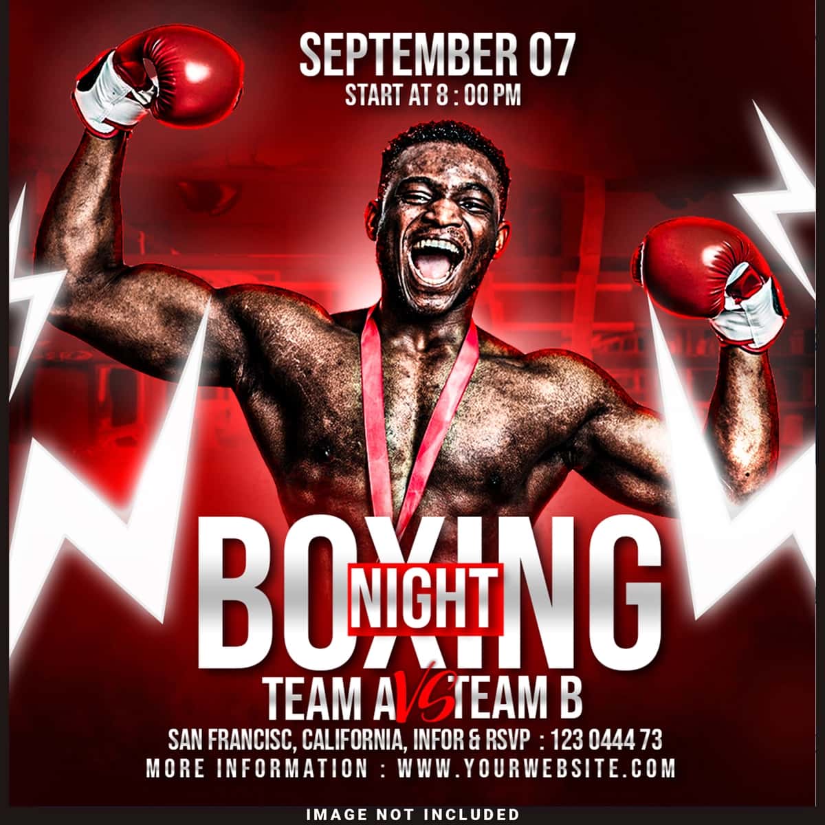 Boks ijtimoiy media shablonini loyihalash | Boxing social media template deisgn 1