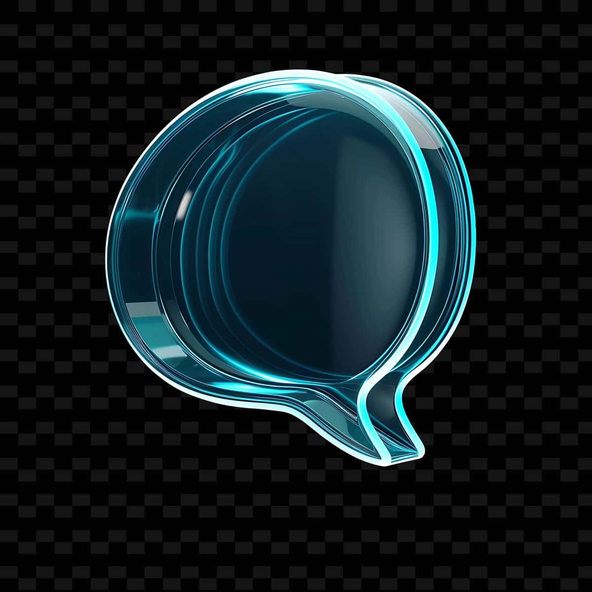 Transluce png yordamida silliq egri chiziqli nutq pufakchasi 3D belgisi | Speech bubble 3d icon with smooth curves made with transluce png 1