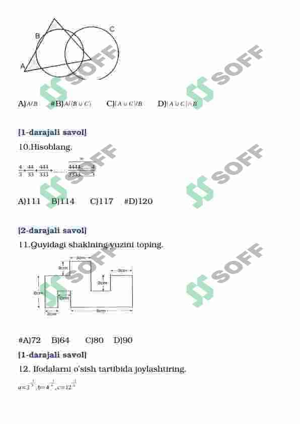 Matematika DTM BMB 30 talik test 3