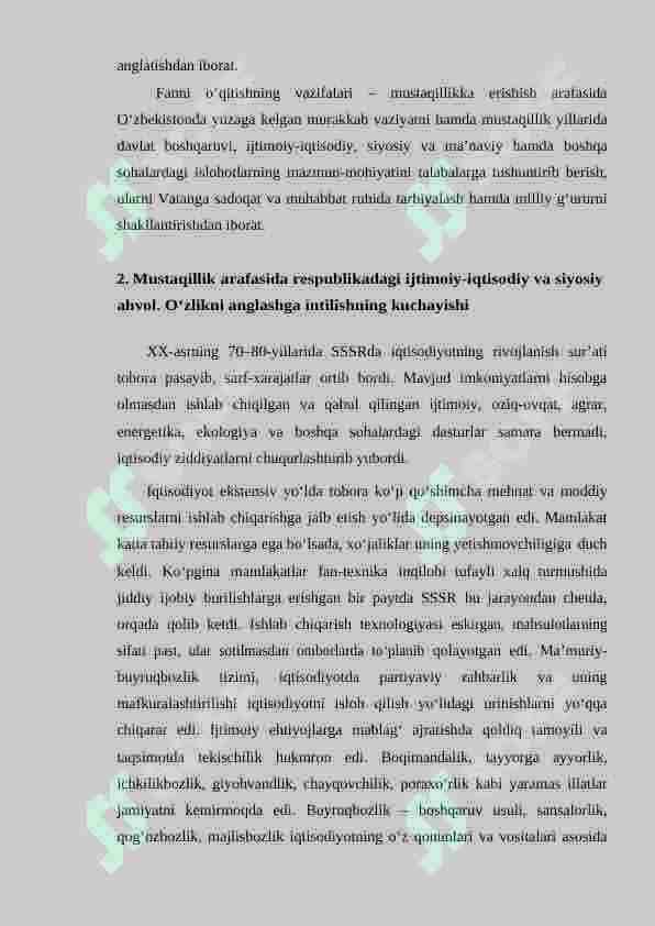 O'zbekiston Respublikasi mustaqilligining e’lon qilinishi va uning tarixiy ahamiyati 3