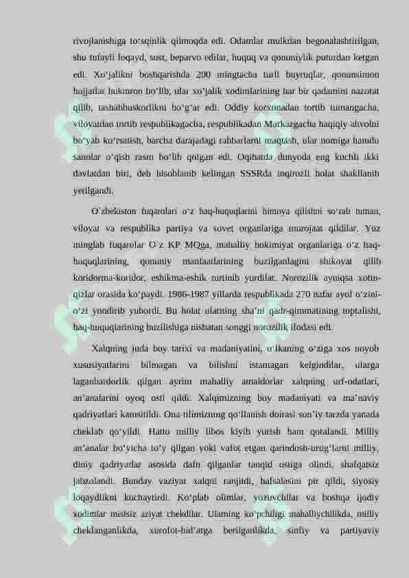 O'zbekiston Respublikasi mustaqilligining e’lon qilinishi va uning tarixiy ahamiyati 4