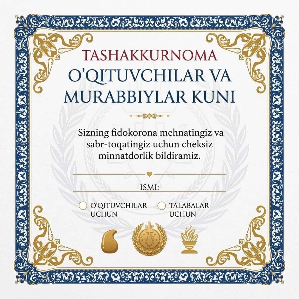 TASHAKKURNOMA 1