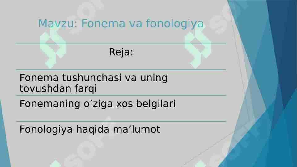Fonema va fonologiya 1