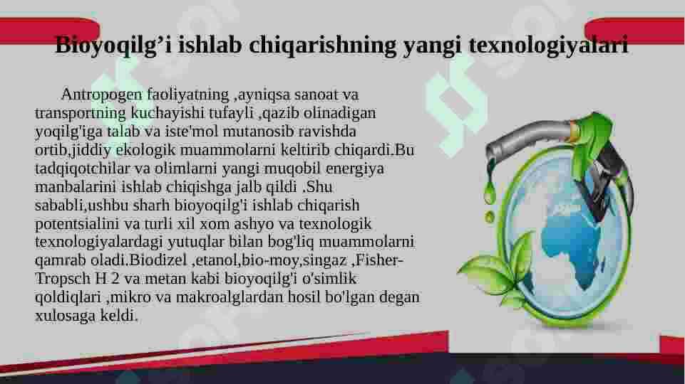 Noan’anaviy usulda Bioyoqilg’I olish texnologiyasi 2