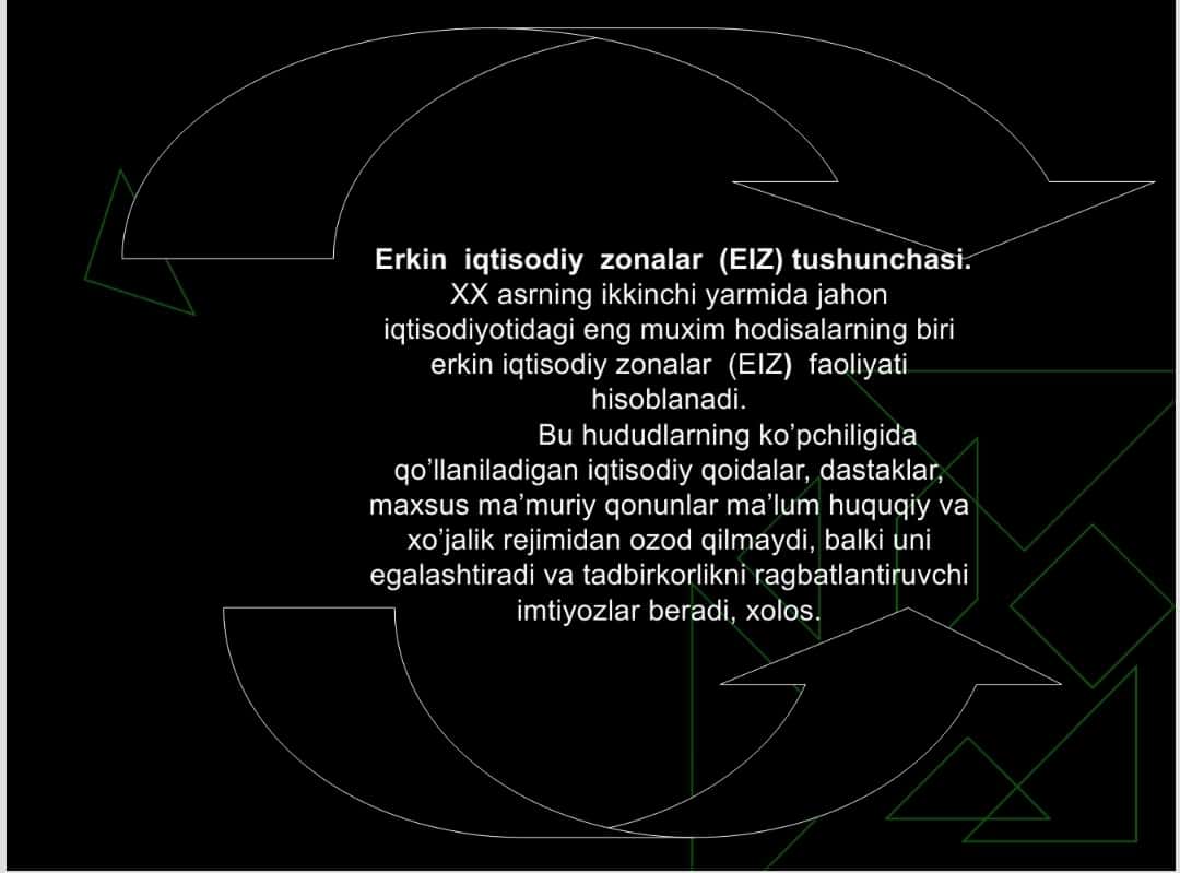 ERKIN IQTISODIY ZONALAR RIVOJLANISH KORSATKICHLARINI EKONOMETRIK MODELLASHTIRISH 1