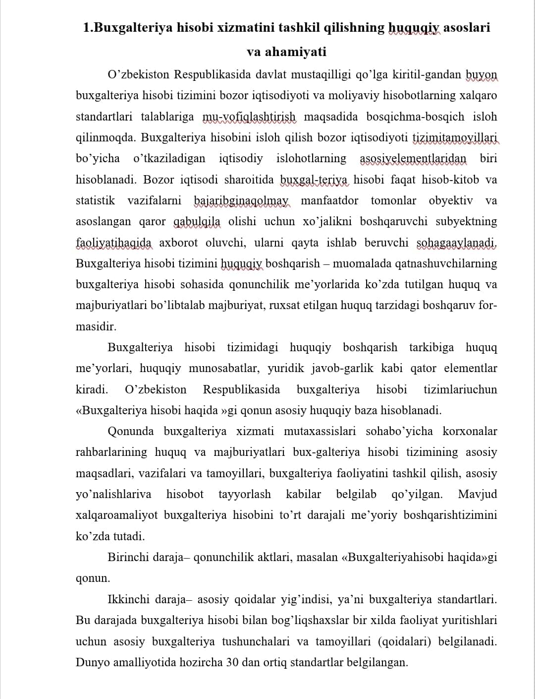 Bugalteriya xisobini tashkil etish 1