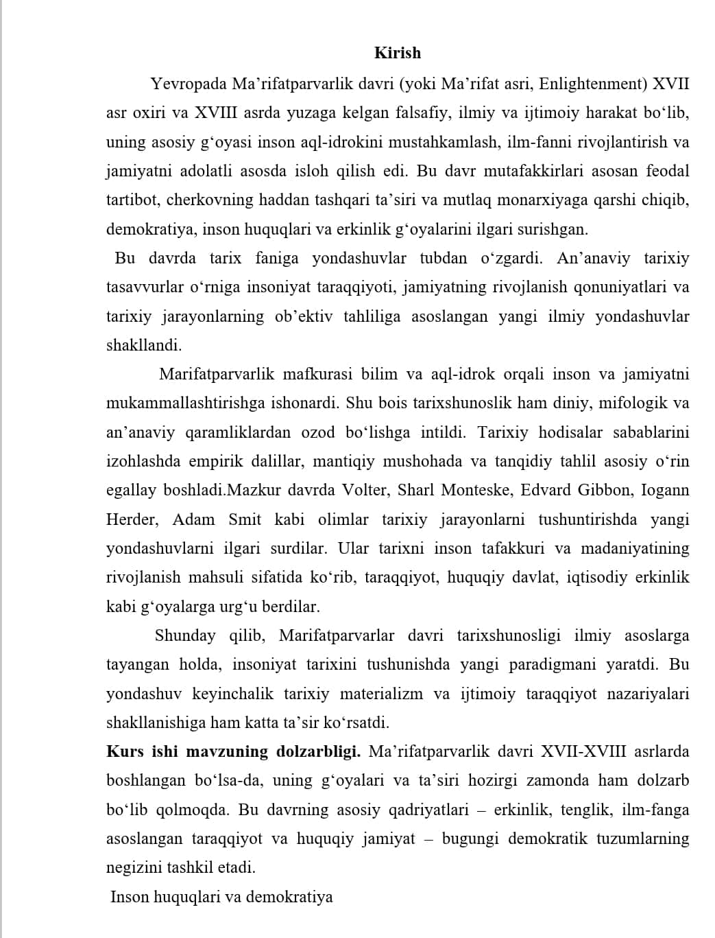 Ma’rifatparvarlar tarixshunosligi kurs ishi 1