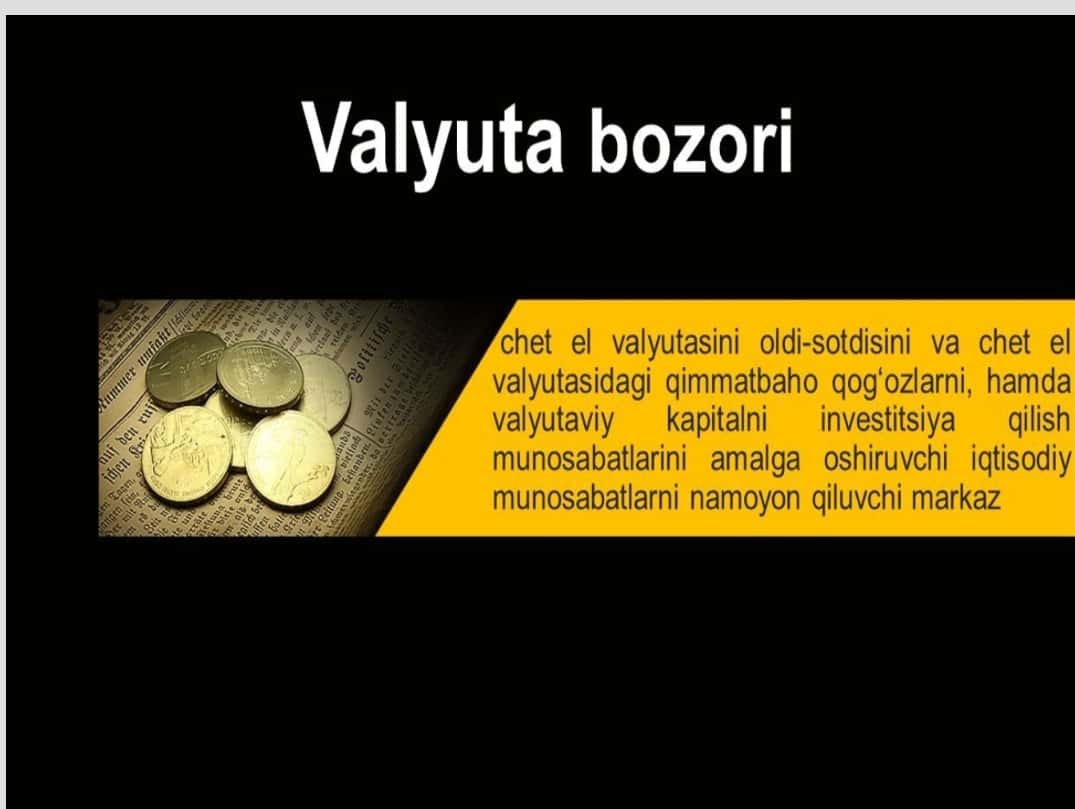 Valyuta bozorining turlari 1