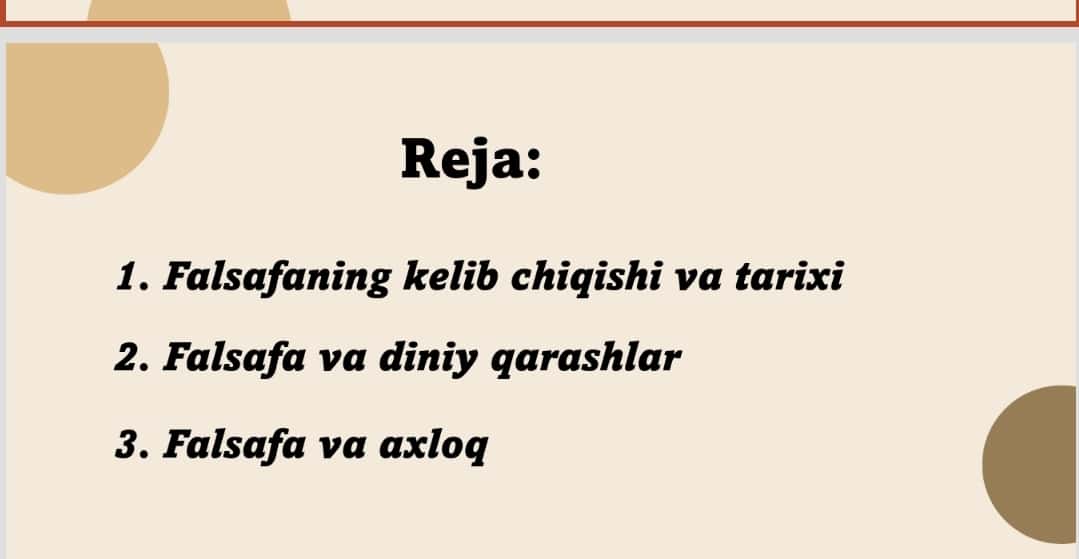 Falsafa va uning jamiyat hayotidagi o'rni 1