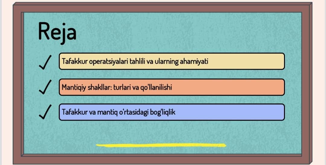 Tafakkur operatsiyalari va mantiqiy shakillari 1