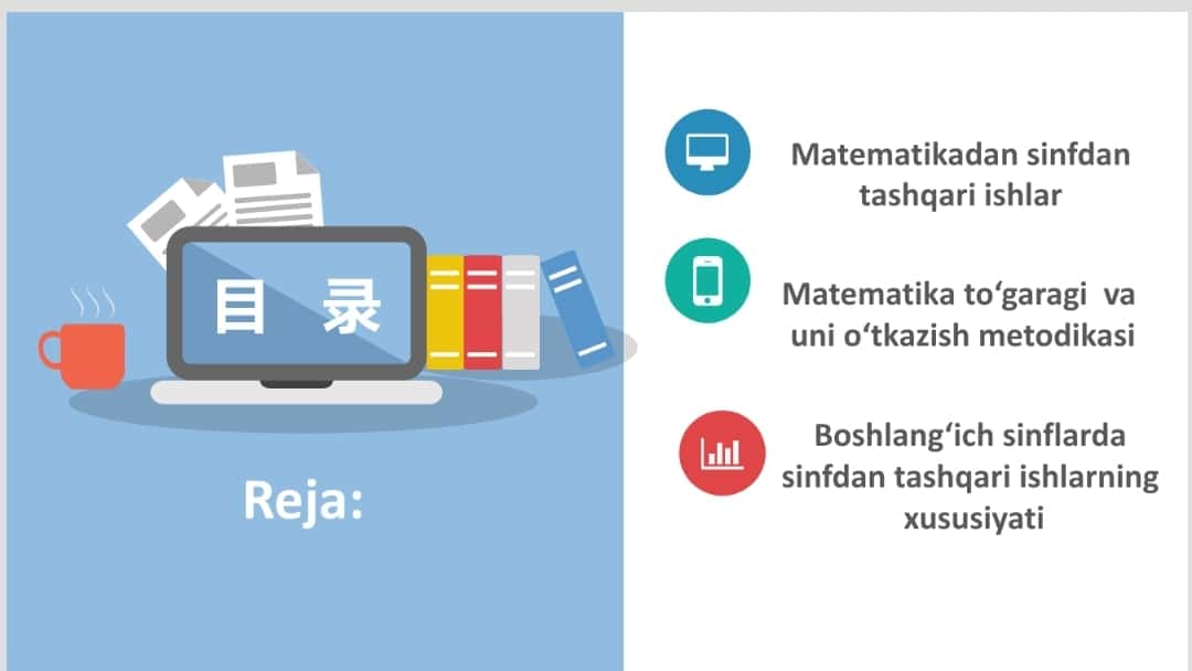 Mavzu: Matematika to‘gragini o‘tkazish metodikasi.Boshlang‘ich sinflarda sinfdan tashqari ishning xususiyati 1