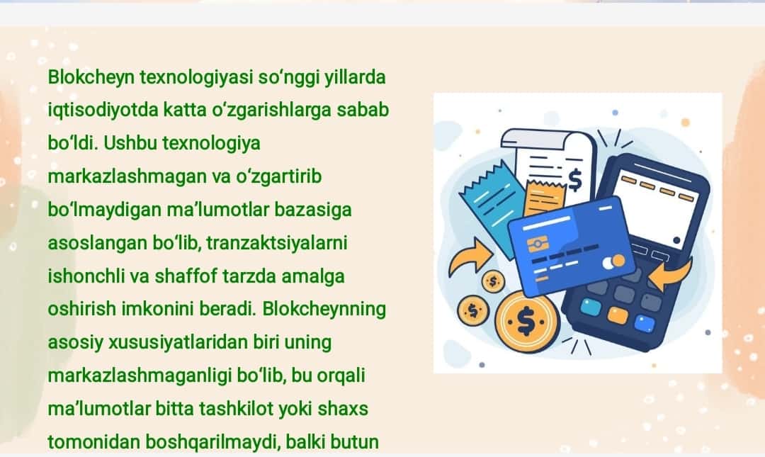 Iqtisodiyotda texnologiyalarning yangi ish yuritish modellari 1