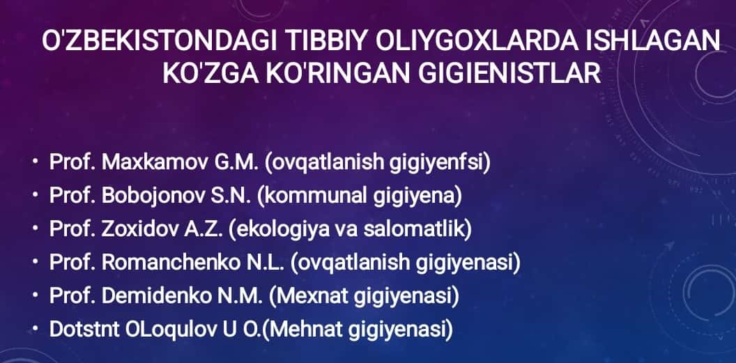 Zamonaviy gigiyena va tibbiy ekologiya, ularning tibbiyotdagi o’rni. 1