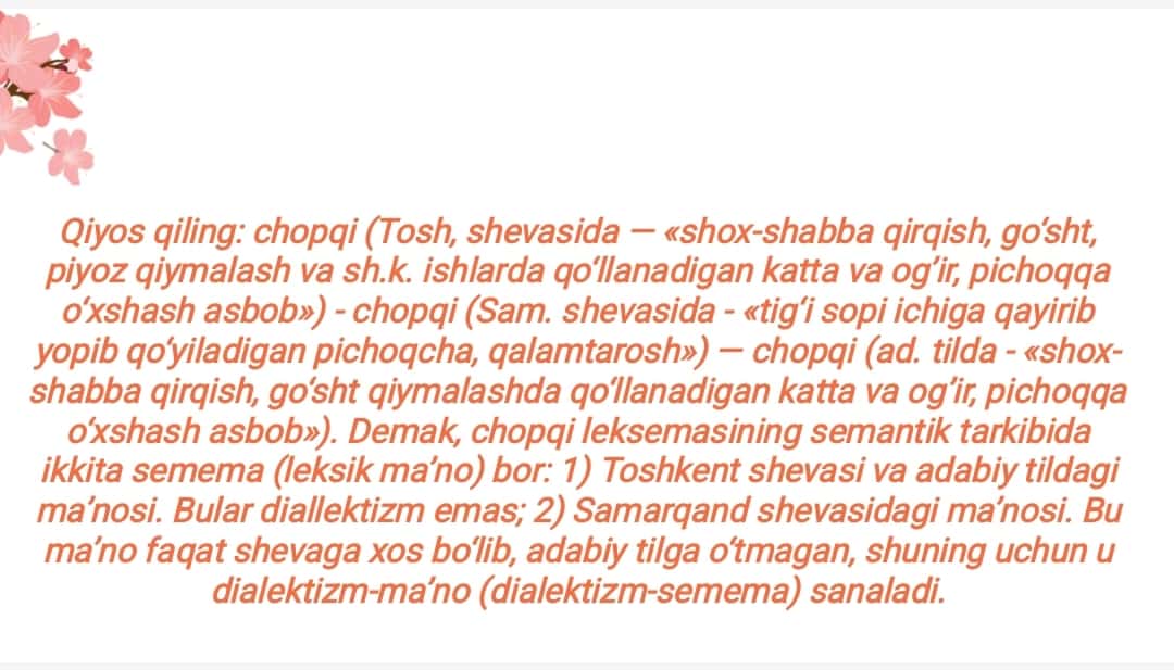 Leksemalarning ishlatilish doirasi 1
