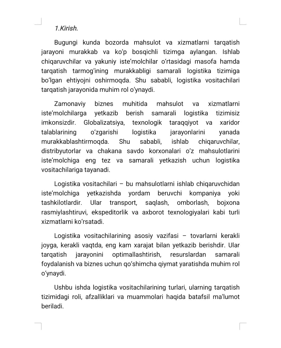 Tarqatishda logistika vositachilari 1
