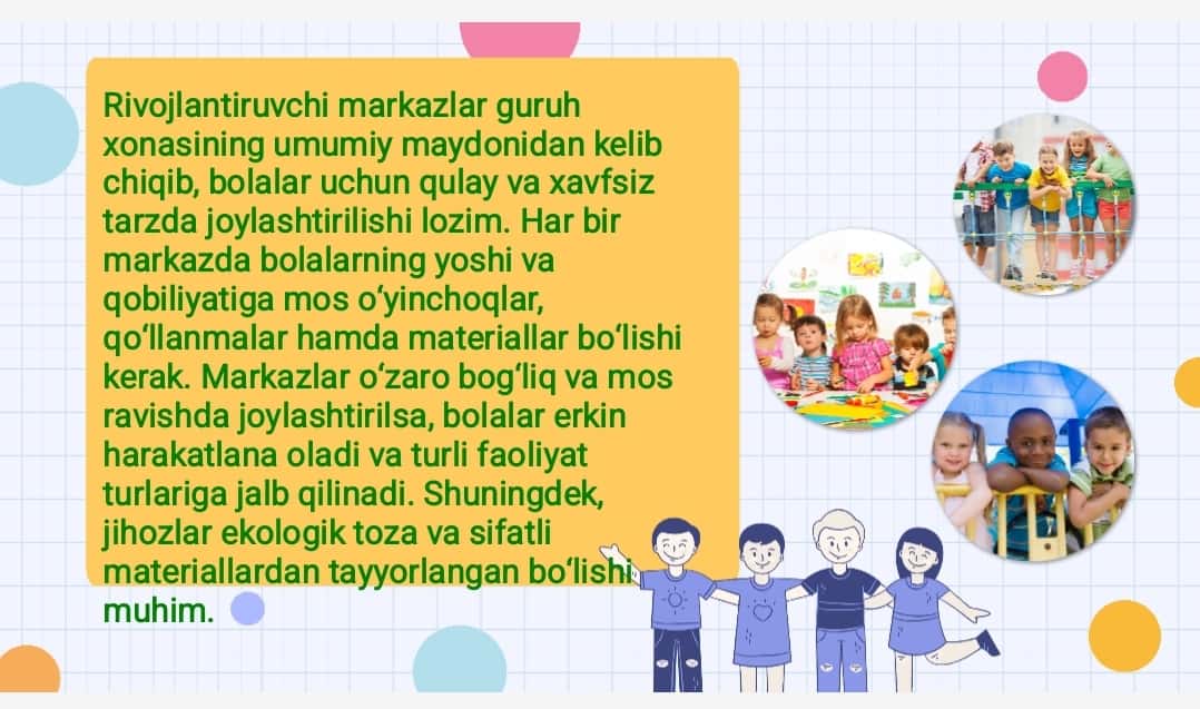 Maktabgacha taʼlim tashkilotlarining guruh xonalarida rivojlantiruvchi markazlarni jihozlash tartibi 1