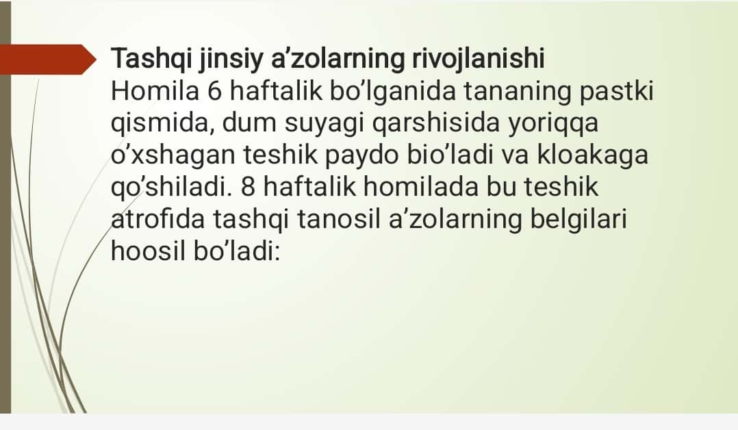 Moyakning yorgʻoqqa tushish jarayoni va Jinsiy a'zolarning rivojlanish nuqsonlari 1