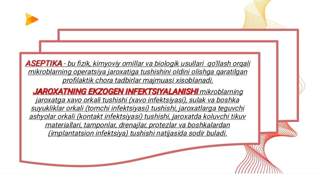 Aseptika va antiseptika asoslari 1