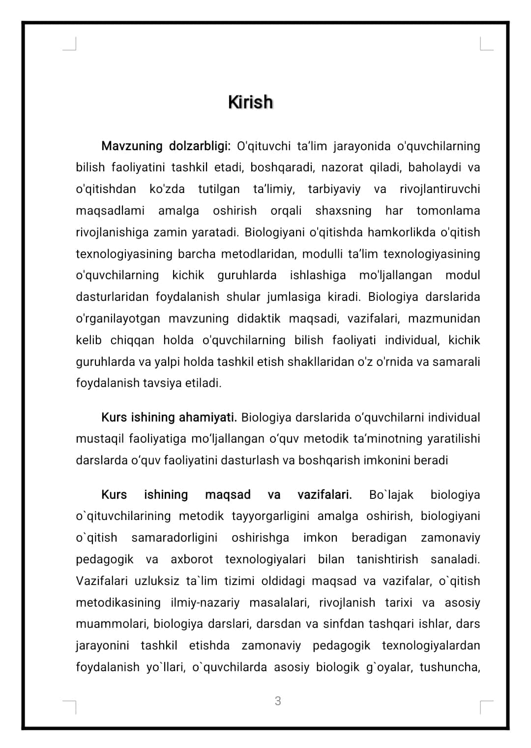 Biologik ta`lim jarayonida foydalaniladigan pedagogik texnologiyalar tasnifi 1