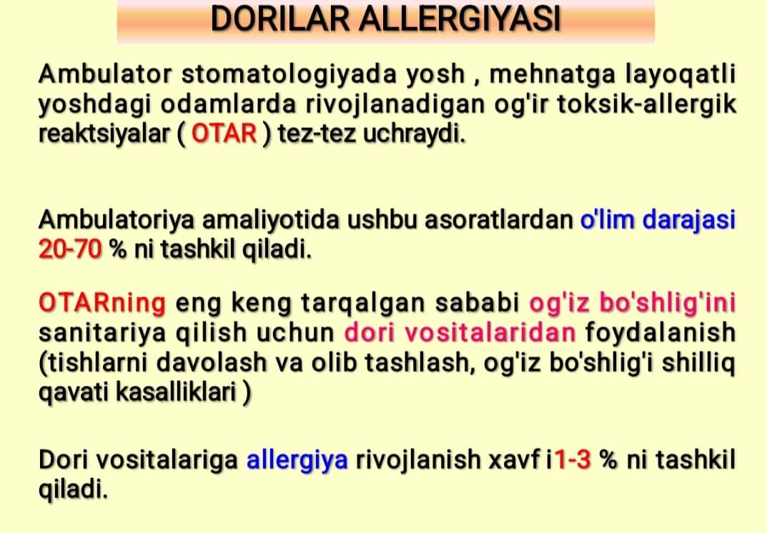 Dori allergiyasi 1