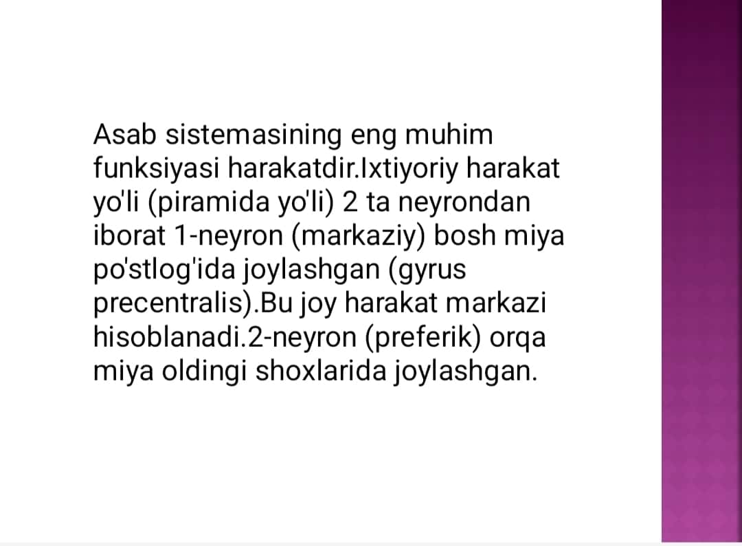 Harakat va sezgi buzilishlari.Bemorlarda harakat va sezgi buzilishlarini klinik belgilarini aniqlash va tekshirish usullari o'rgatish 1