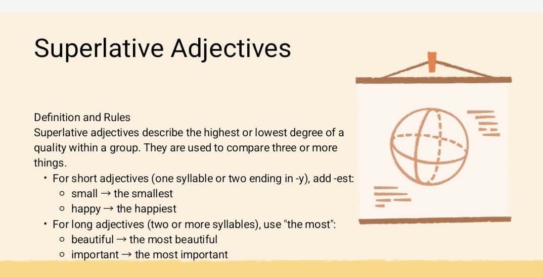 Theme: 
Superlative adjectives(the biggest,the most beautiful,etc.) 1