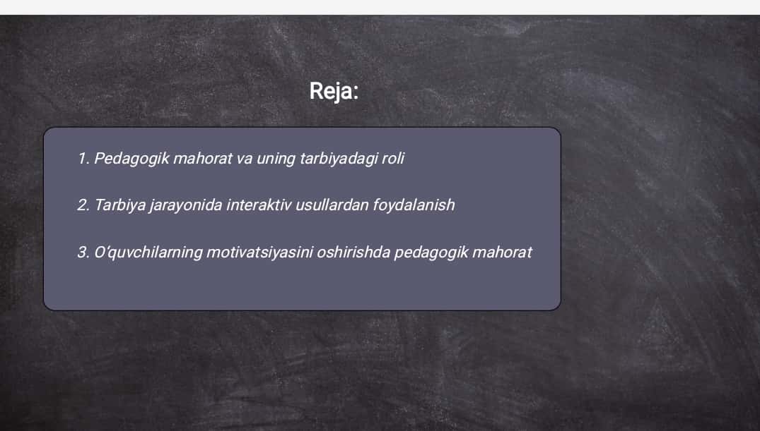 Tarbiya ishlarni amalga oshirishda pedagogik mahorat 1