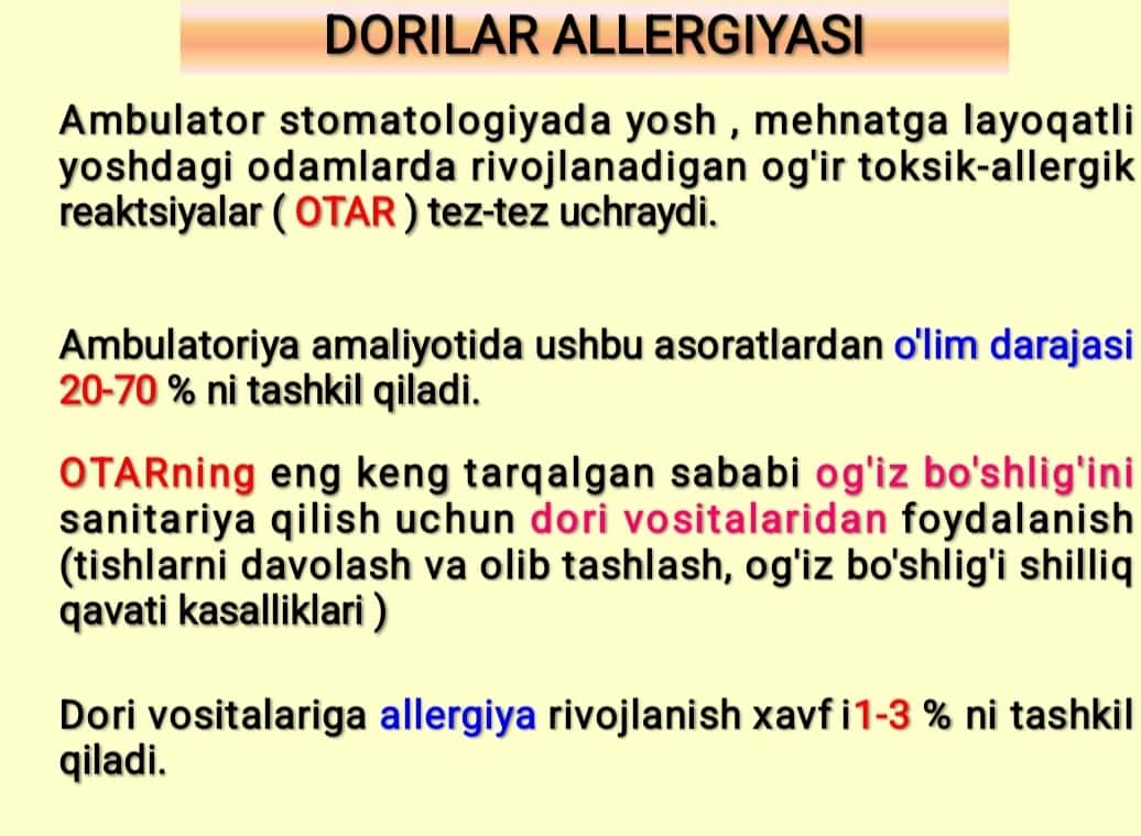 Dori allergiyasi 1