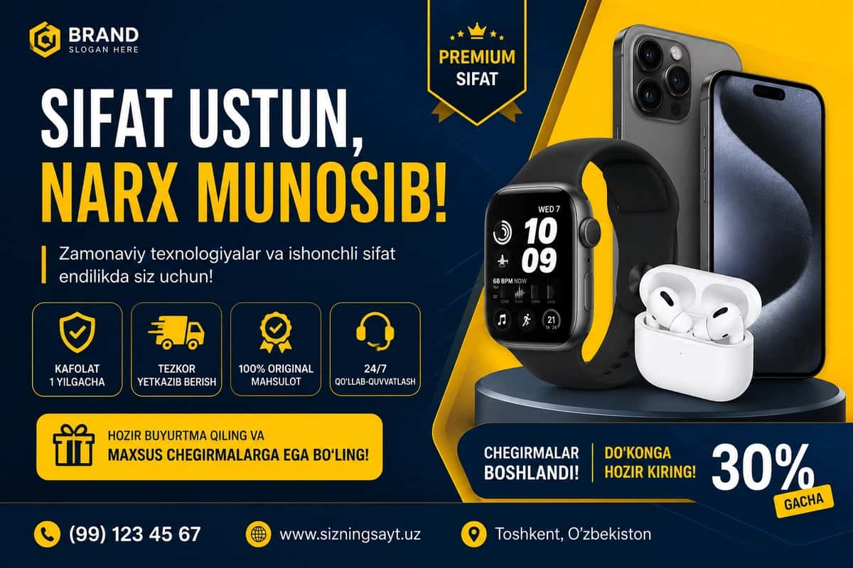Telefon aksesuarlar uchun reklama banner 1