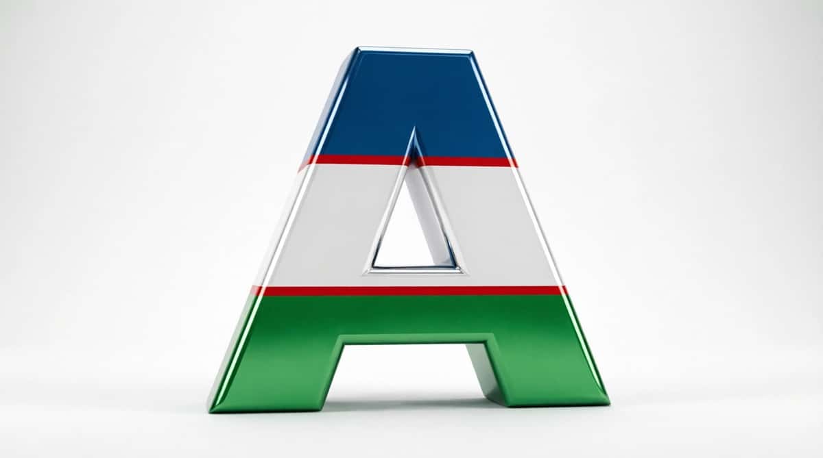 O'zbek Lotin Alifbosi - 3D Harflar To'plami (O'zbekiston Bayrog'i Ranglarida) 1