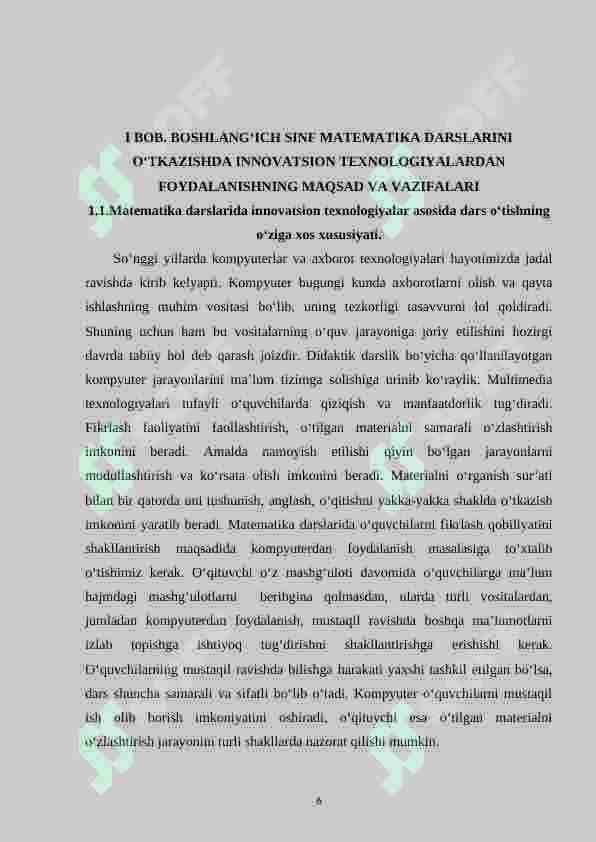 3-sinf matematika darslarini innovatsion texnologiyalar asosida tashkil etish 6