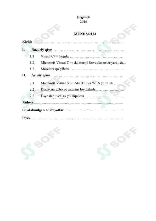 DORIXONA ISHINI AVTOMATLASHTIRUVCHI DASTURIY MA’LUMOTNI YARATISH 2