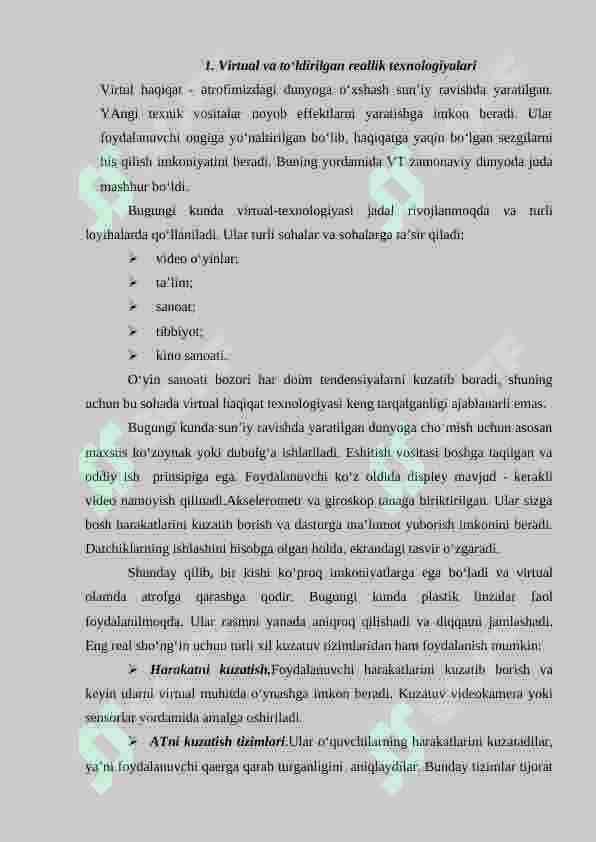 RAQAMLI IQTISODIYOTDA VIRTUAL VA TO‘LDIRILGAN REALLIK TEXNOLOGIYALARI 2