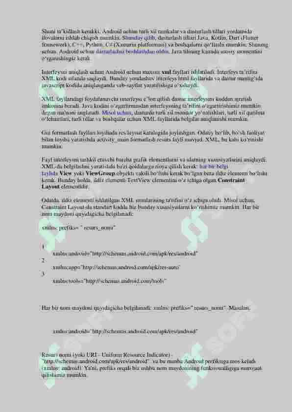 Mobil qurilmalar uchun operatsion tizimlar. Android platformalar. Mobil ilovalar 8