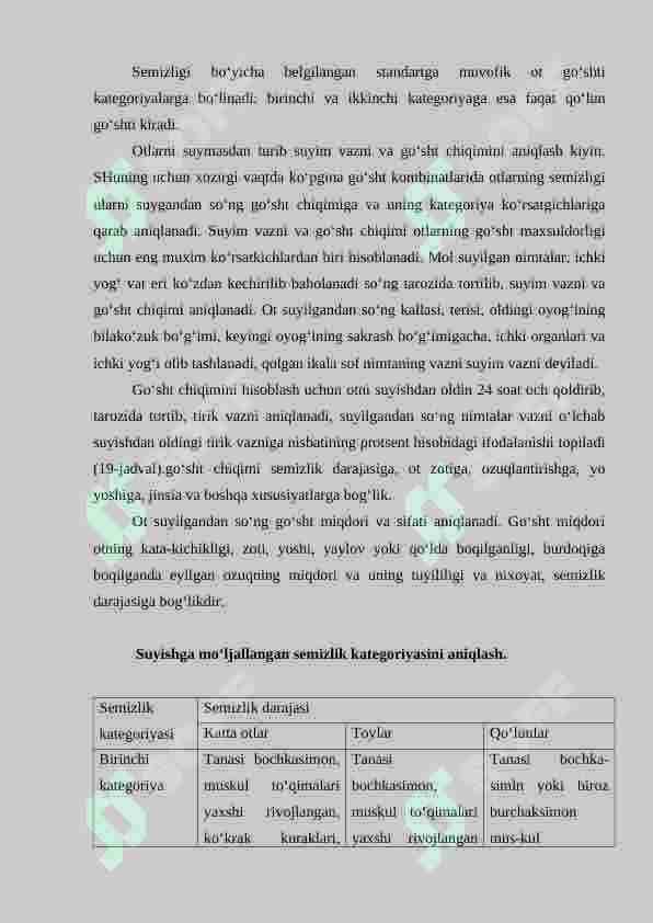 Otlarning go’sht va qo’shimcha mahsulotlarinini o’rganish 2