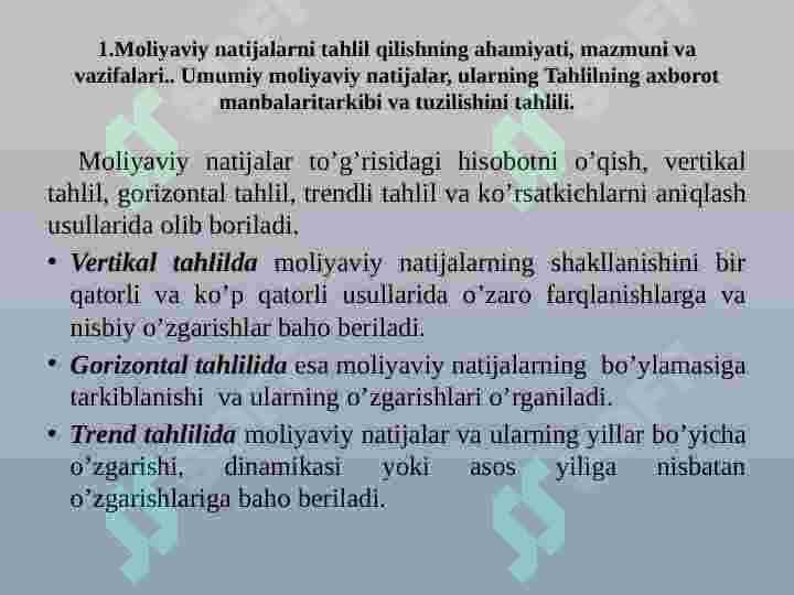 Moliyaviy natijalar tahlili 6