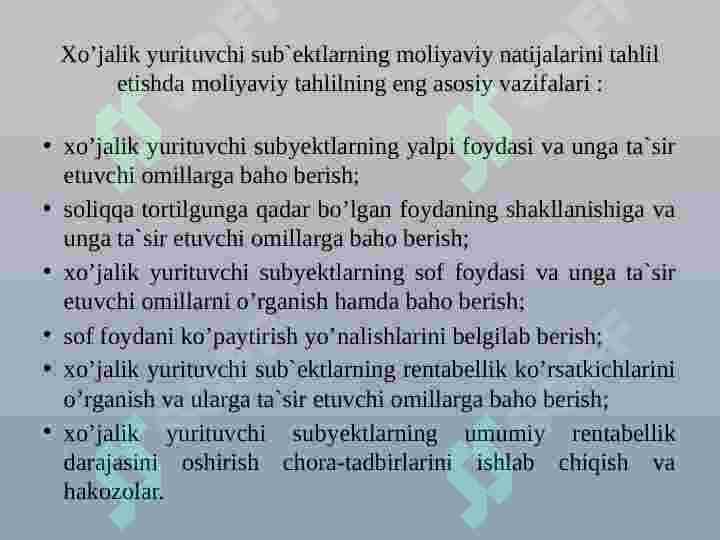 Moliyaviy natijalar tahlili 8