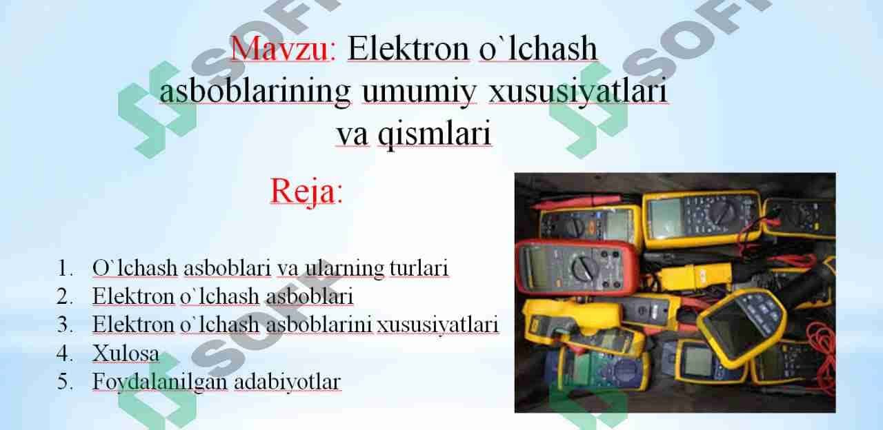 Elektron o`lchash asboblari 1