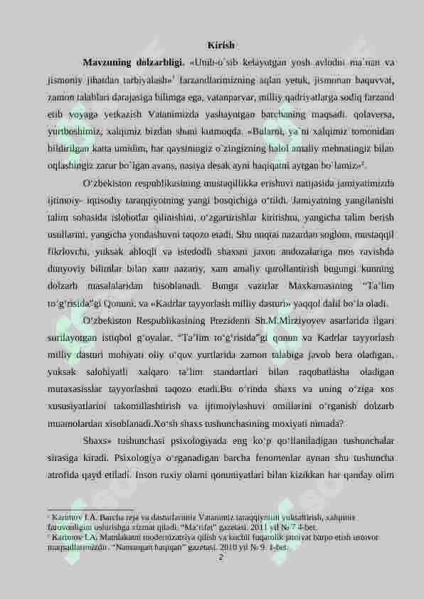 SHAXSNING IJTIMOIYLASHUVIDA TARBIYANING O’RNI 2