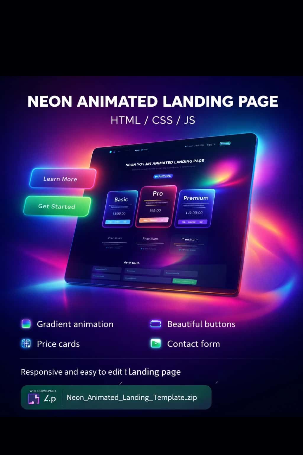 Animatsiyali Zamonaviy Landing Sahifa Shabloni 1