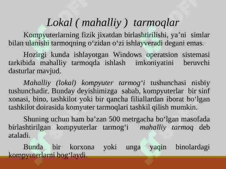 Kompyuter tarmoqlarining geografik joylashuvi 3