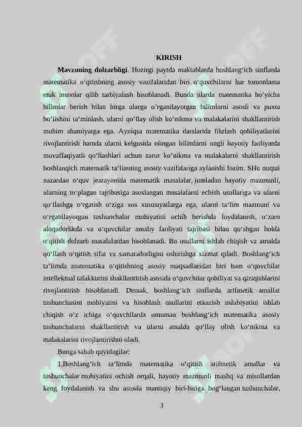 2- sinf matematika darslarida iqtisodiy masalalarni o’rgatishda tarkibli masalalardan  foydalanish metodikasi 3