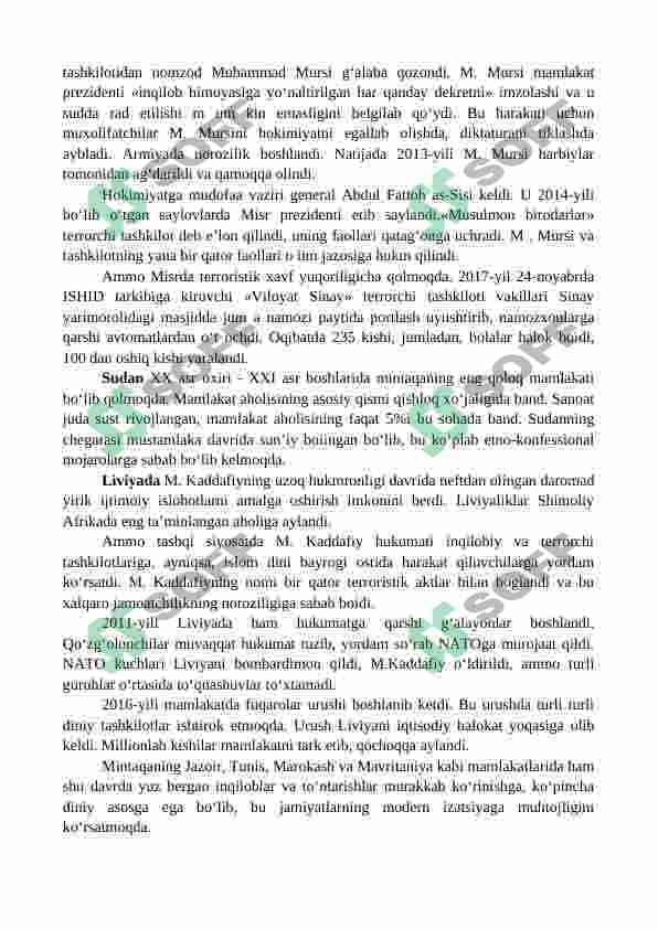 1991-2017 yillarda Afrika va Lotin Amerikasi davlatlari  XX asr oxiri XXI asr boshlarida globallashuv muammolari, harbiy ekstremistik va ekologik xavf-xatar 4