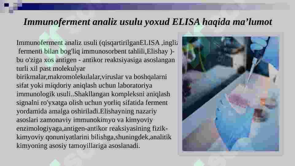 IFA – immunienzim analiz usuli 2