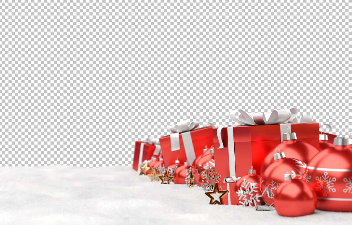 Qizil Rojdestvo sovg'alari qorni kesib tashlang | Cut out red christmas baubles gifts snow 1