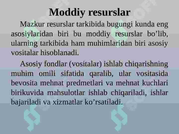 Xo‘jalik subyektlarining asosiy vositalar bilan ta’minlanganligi va ulardan foydalanish samaradorligining tahlili 3